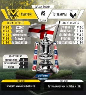 Newport vs Tottenham 28/01/2018