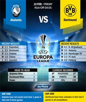 Atalanta vs Dortmund 23/02/18