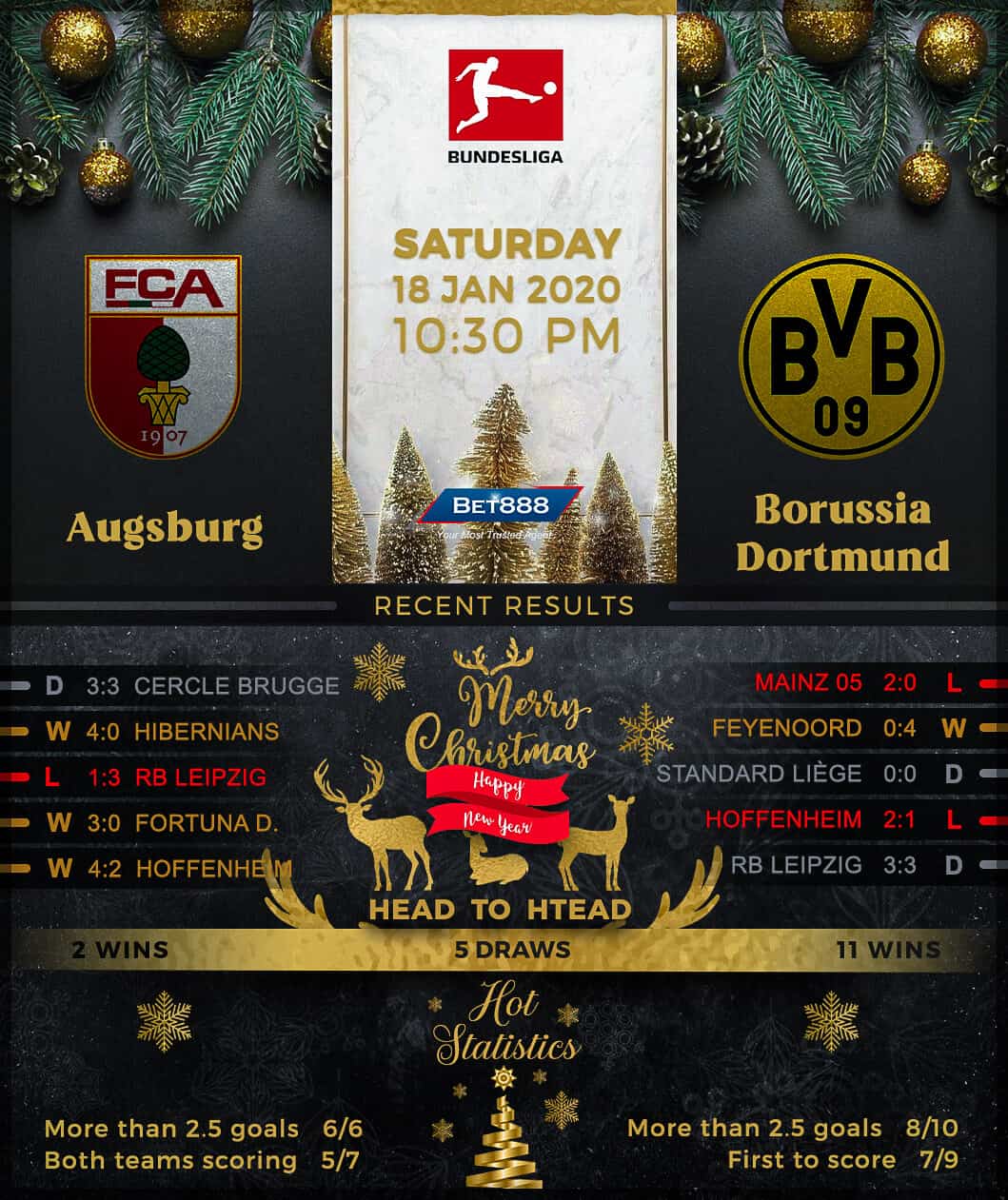 Augsburg vs Borussia Dormtund﻿ 18/01/20
