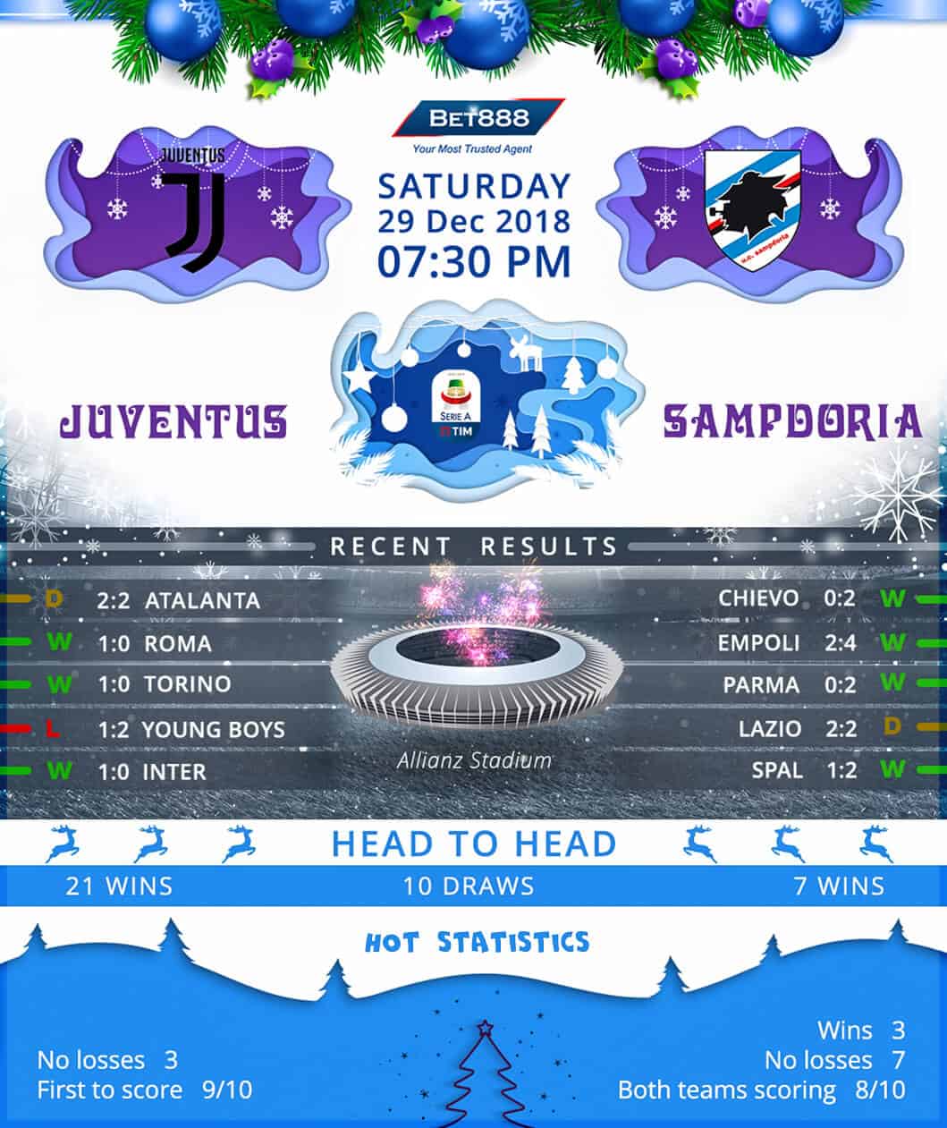 Juventus vs Sampdoria 29/12/18
