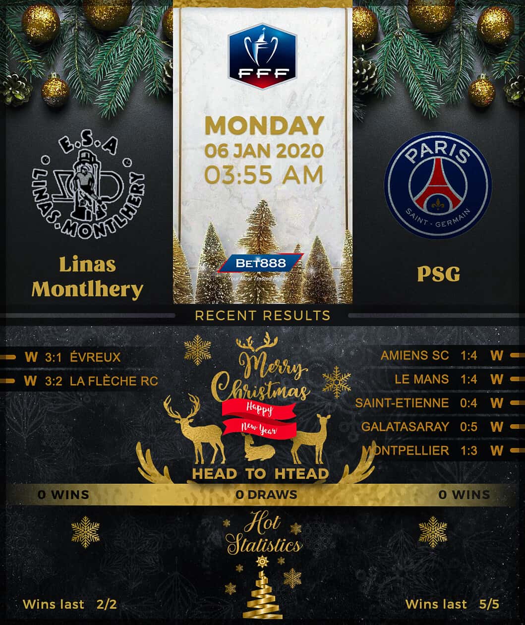 Linas-Montlhéry vs Paris Saint-Germain﻿ 06/01/20