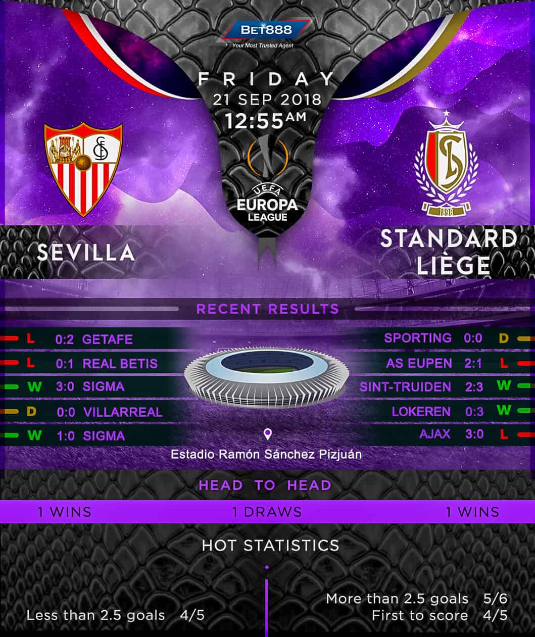 Sevilla vs Standard Liege 21/09/18